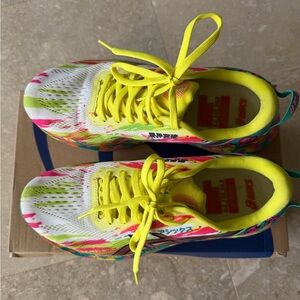 Asics Neon Yellow and Pink Women's Sneakers